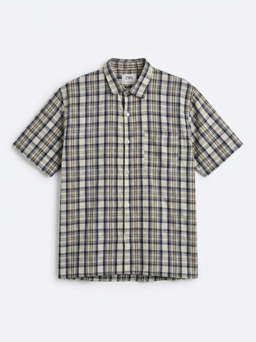 beige-check-short-sleeve-shirt-front