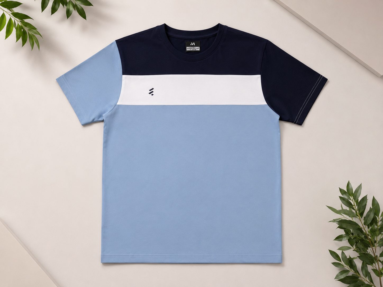 blue-navy-colour-block-t-shirt-front