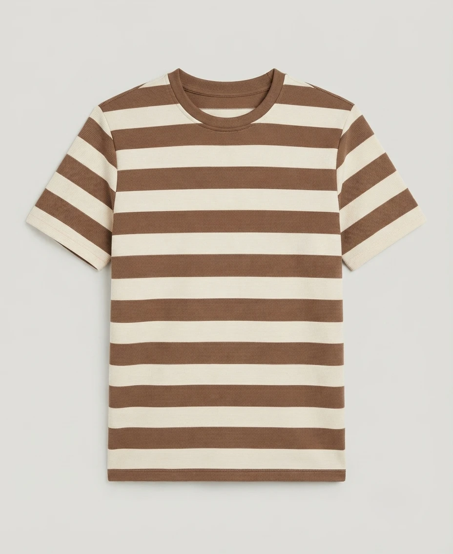 brown-cream-stripe-t-shirt-front