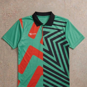 Green Red Chevron Sports Polo