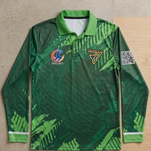 Green Sublimated Long Sleeve Cricket Jersey