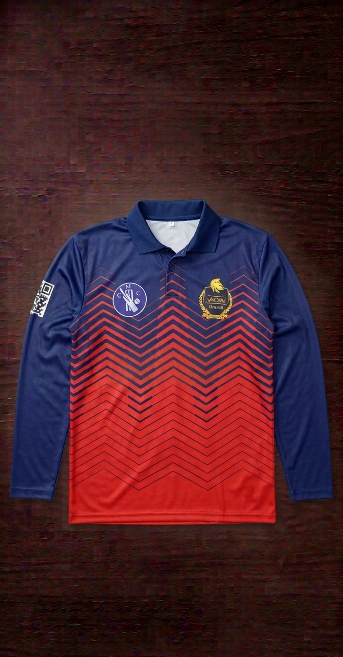 navy-red-chevron-long-sleeve-cricket-jersey-front