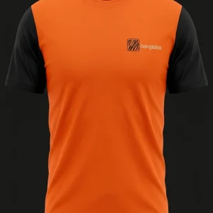 Orange Black Sleeve Corporate T-Shirt