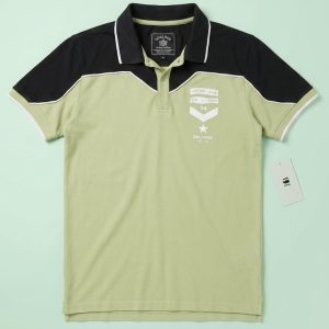 Sage Colour Block Pique Polo