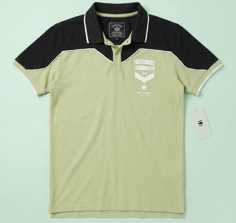 sage-colour-block-pique-polo-front